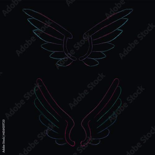 Two Wings - Unleash a touch of mystique and sophistication with this artfully crafted pair of wings. Meticulously designed, these wings exude a timeless aesthetic, perfect for adding a sense of drama.