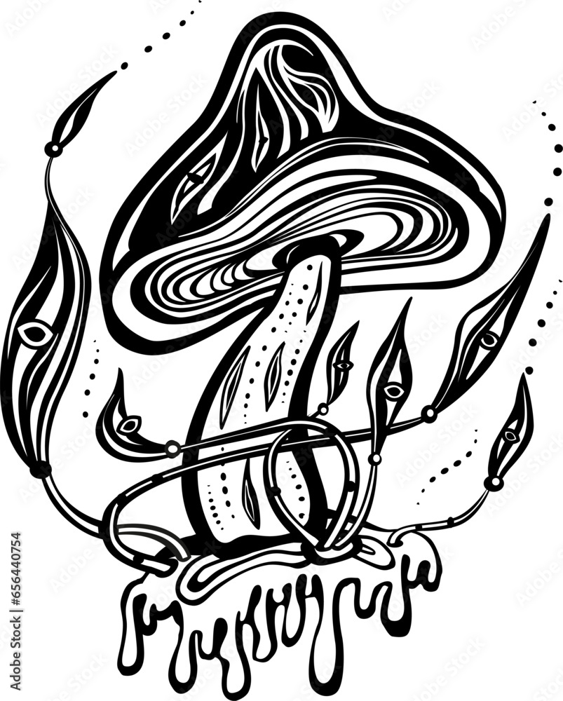 Fototapeta premium Mystical Psychedelic mushroom