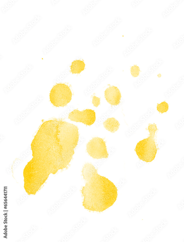Yellow liquid splashes, swirl and waves with scatter drops. Royalty high-quality free stock of paint, oil or ink splashing dynamic motion, design elements for advertising isolated on white background Yellow liquid splashes, swirl and waves with scatter drops. Royalty high-quality free stock of paint, oil or ink splashing dynamic motion, design elements for advertising isolated on white background