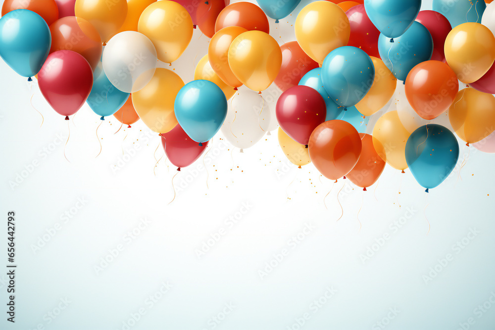 Balloons on white background, ai generated Balloons on white background, ai generated