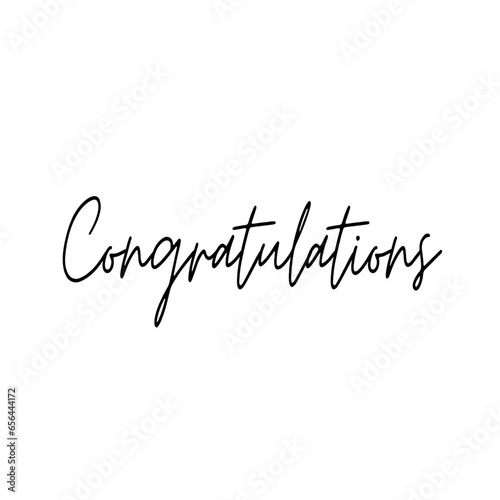 Congratulations black text on white background.