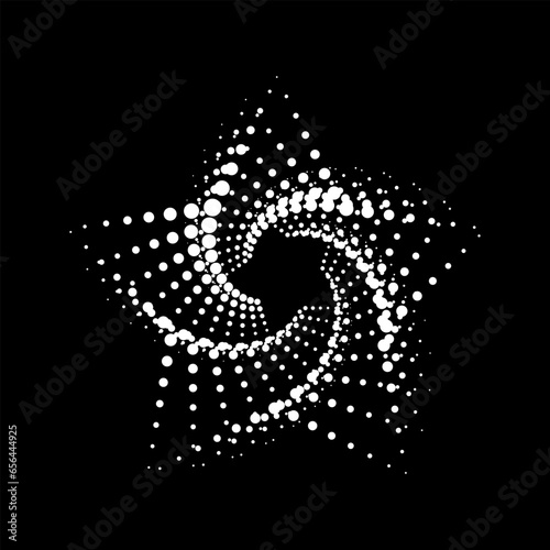 White Spirograph star Half tone. Vector illustration.	