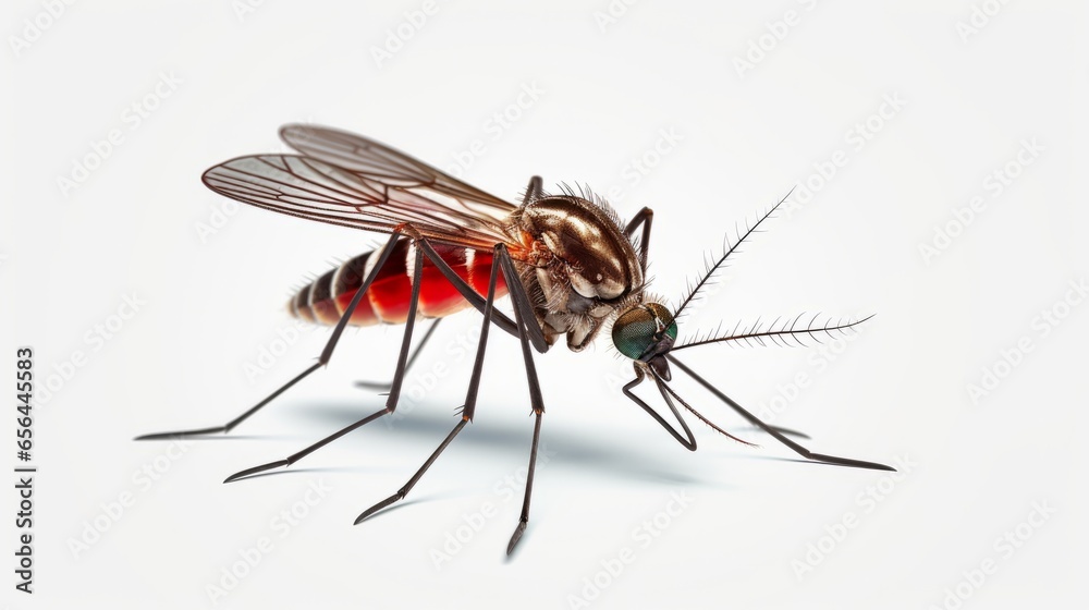 A mosquito on a white background - obrazy, fototapety, plakaty 
