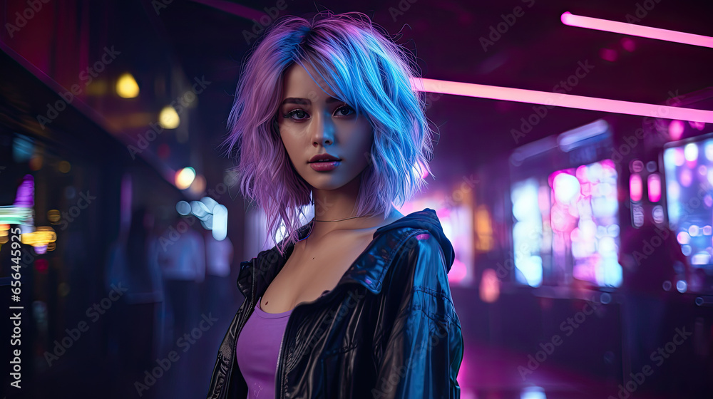 young and pretty girl with grey hair full body latina created with Generative AI technology young and pretty girl with grey hair full body latina created with Generative AI technology