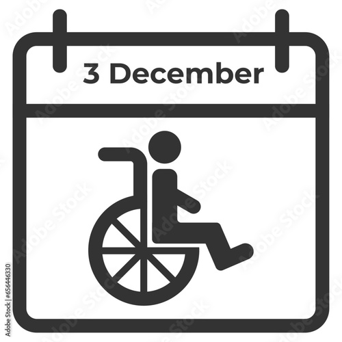 International Day of Persons with Disabilities. December 3. Vector illustration. Calendar day concept