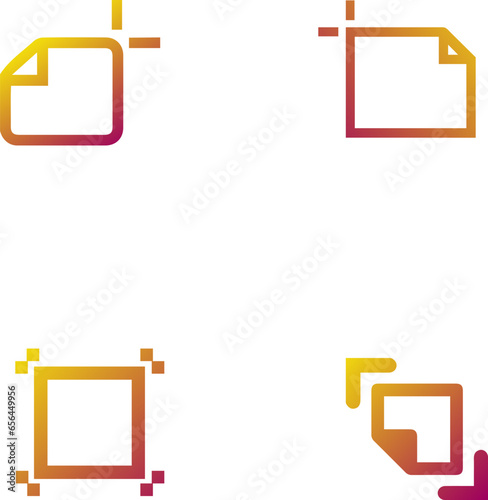 Elevate your graphic design visuals with this specialized set of four artboard tool icons, carefully crafted to represent essential tools for digital artists. From canvas creation to precise editing.