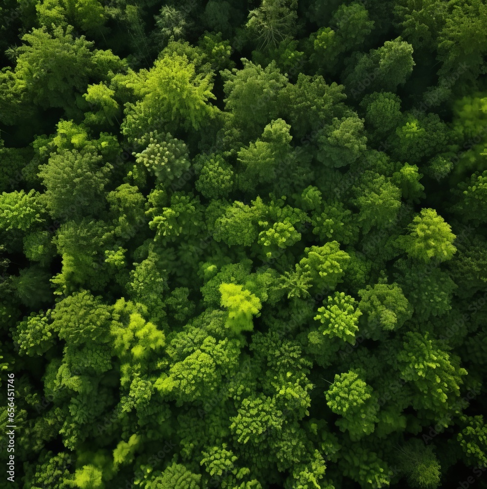 green forest top view