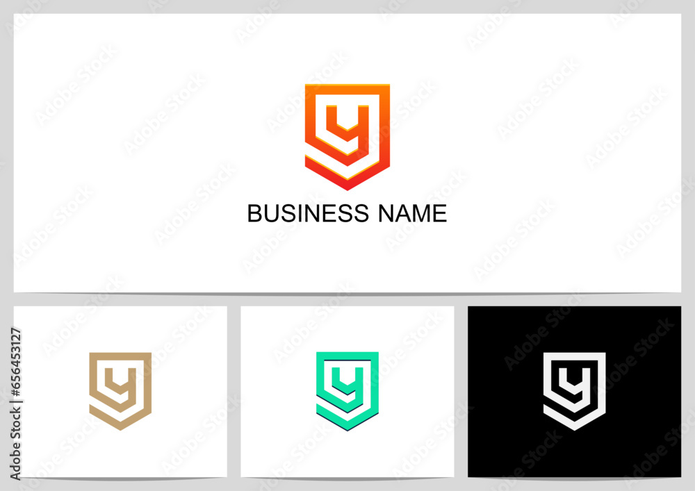 Shield With Letter Inside Logo Design Initial Y Shield With Letter Inside Logo Design Initial Y
