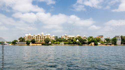 Udaipur, Rajasthan - The Oberoi Udaivilas Udaipur Hotel is located on the bank of lake pichola © mrinal