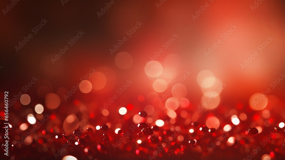 Red Christmas background with glitter and bokeh effect Red Christmas background with glitter and bokeh effect