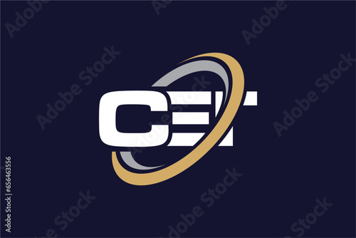 CET creative letter logo design vector icon illustration