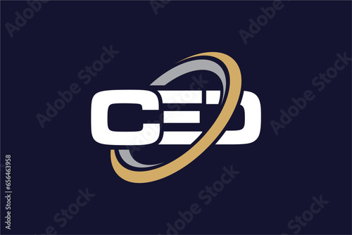 CED creative letter logo design vector icon illustration