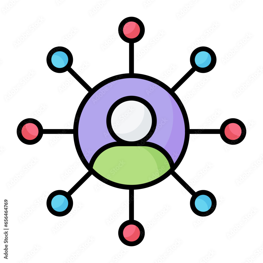 Social Bonds Colored Line Icon Social Bonds Colored Line Icon