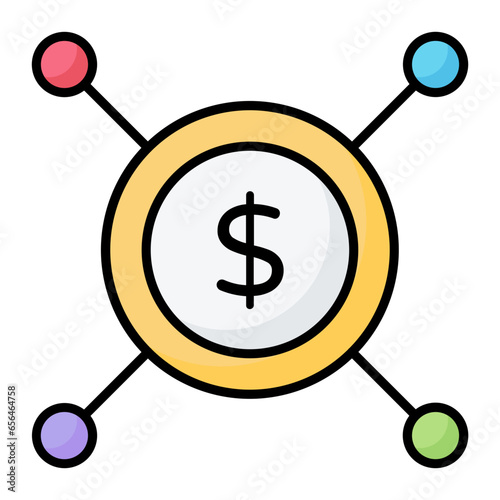 Crowd Funding Colored Line Icon
