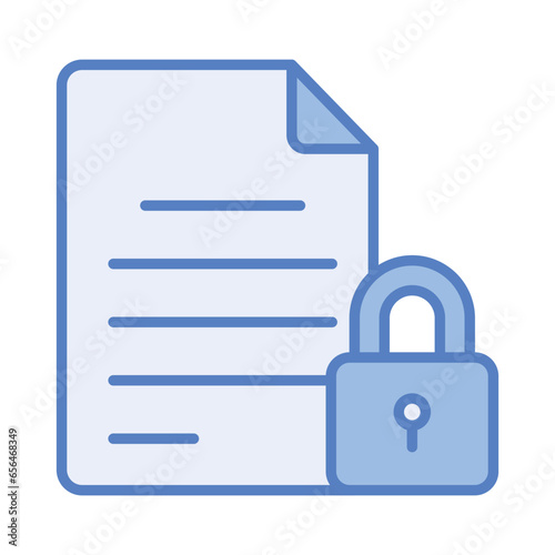 Secure confidential agreement document with locked access vector, padlock protection