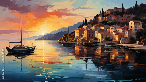 Beautiful view of a seaside town