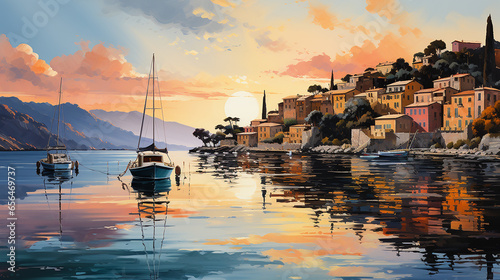 Beautiful view of a seaside town