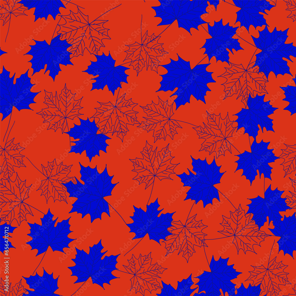 Vector seamless pattern of maple fall leaves Vector seamless pattern of maple fall leaves