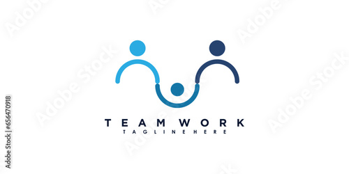 team work logo design with Friendship and family logo concept