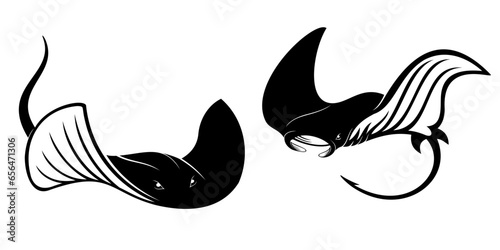 silhouette of fish stingray