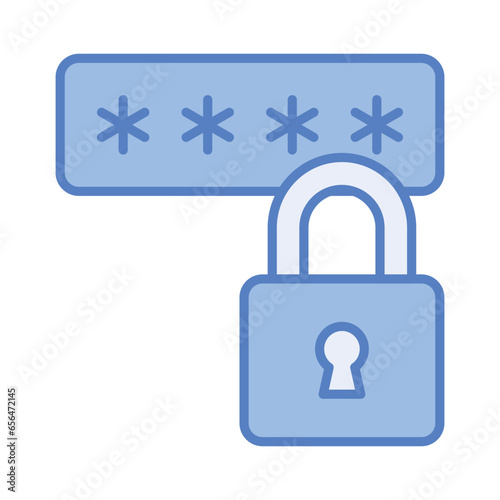 Padlock with password, cyber security concept. Personal data protection