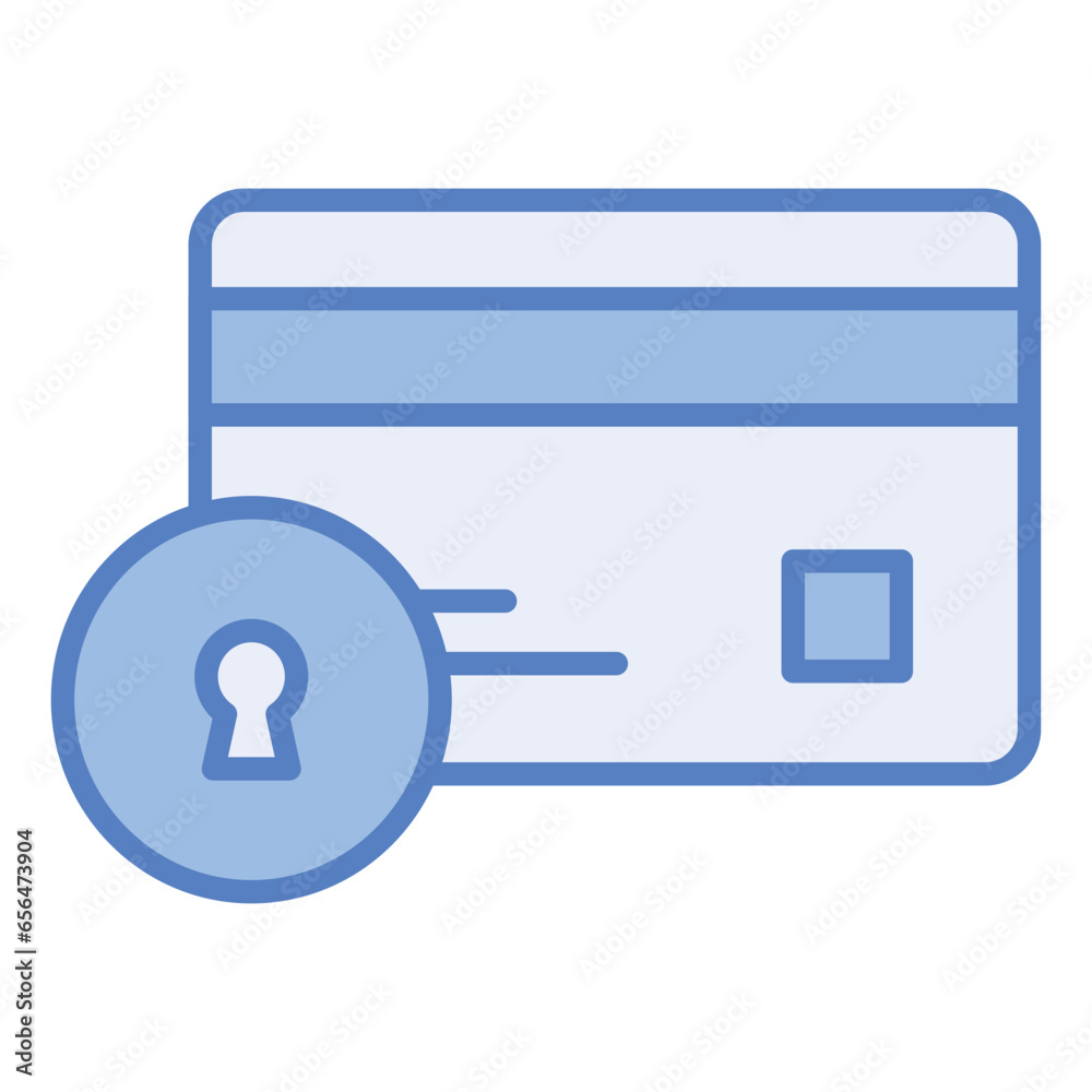 A locked card, prevention of fraud, secure payment. Security concept A locked card, prevention of fraud, secure payment. Security concept