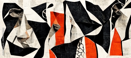 abstract face portrait as a cubism art. Concept of creative shapes graphics with textured geometric shapes. Geometric face. Generative AI.	
