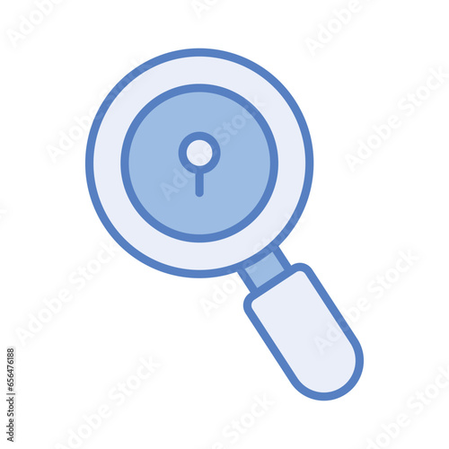Magnifying glass with scan searching security concept. Security vector illustration