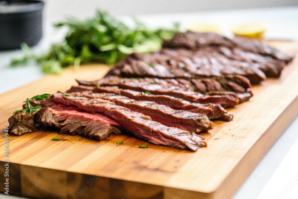 hand grilled skirt steak into thin slices hand grilled skirt steak into thin slices