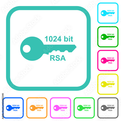 1024 bit rsa encryption vivid colored flat icons