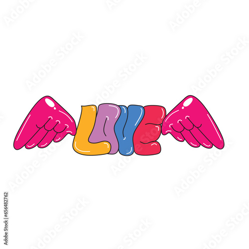 Love Graffiti text street art with splashes of paint, inscriptions and space for text. Design elements for covers and wall decorations. Cartoon flat vector 