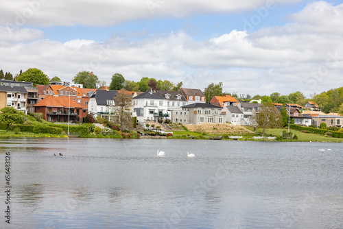 Kolding castle lake, Kolding is a harbor and market town in South Jutland in Denmark with 57,583 inhabitants (2013)