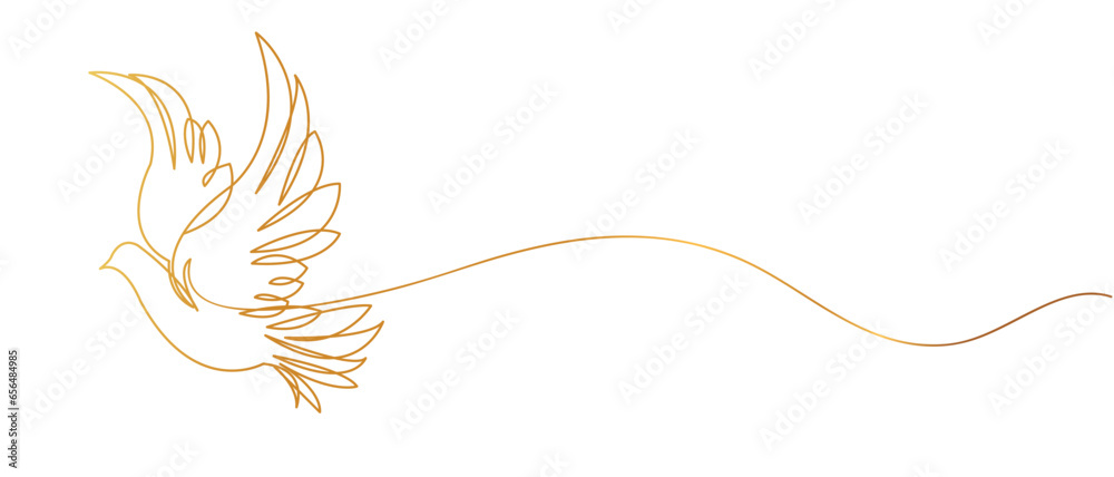 Fototapeta dove line art style vector illustration eps 10
