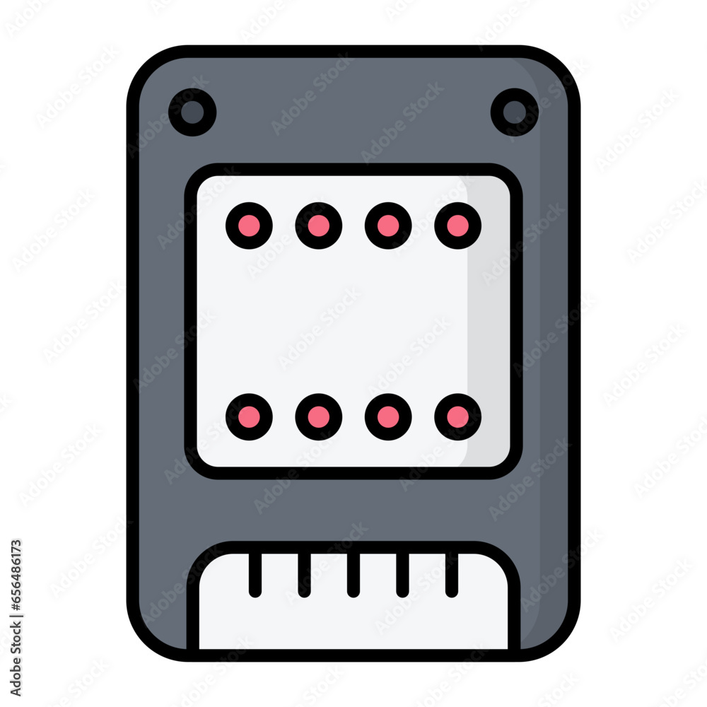 Fototapeta premium SSD Hard Colored Line Icon