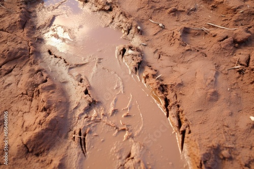 footprint in the mud showing direction