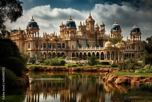 Beautiful palace located in Bangalore, Karnataka, India. Generative AI photo