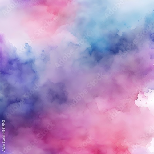 Purple pink blue watercolor. Bright colorful background with space for design. Web banner. Wide. Panoramic. 