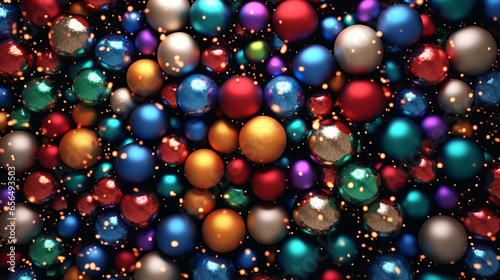 Vue Aérienne de Boules de Noël Colorées en Abondance© HKTR-atelier