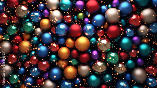 Vue Aérienne de Boules de Noël Colorées en Abondance

