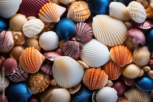 background of small glossy seashells  Generative AI 