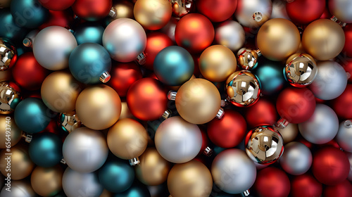 Vue Aérienne de Boules de Noël Colorées en Abondance © HKTR-atelier