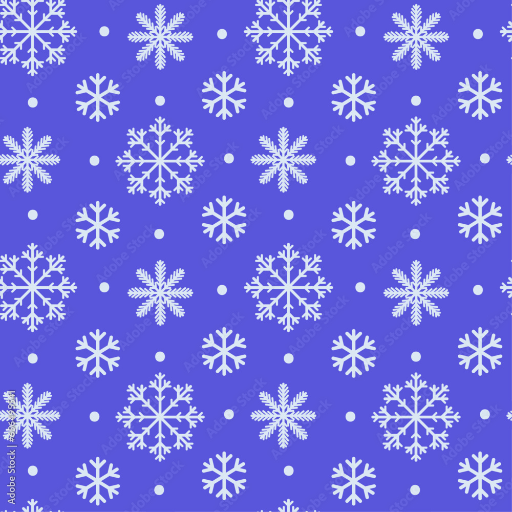 The Christmas Snow Dark Blue Pattern