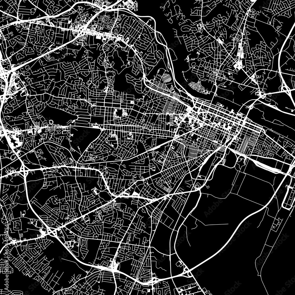 1:1 square aspect ratio vector road map of the city of Augusta Georgia ...