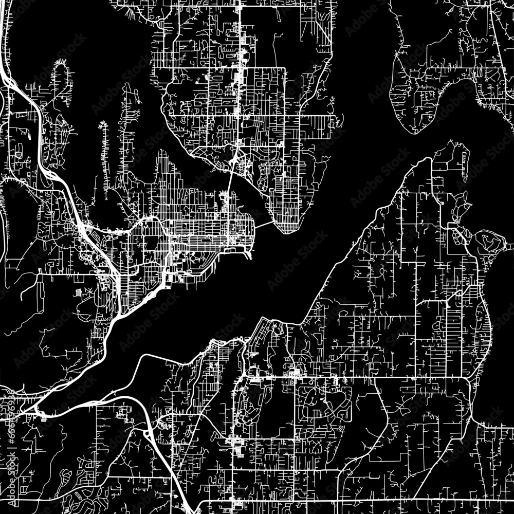 11 square aspect ratio vector road map of the city of Bremerton