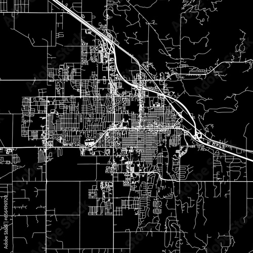 1:1 square aspect ratio vector road map of the city of Bozeman Montana in the United States of America with white roads on a black background.