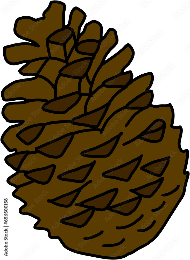 doodle freehand sketch drawing of pine cone. doodle freehand sketch drawing of pine cone.