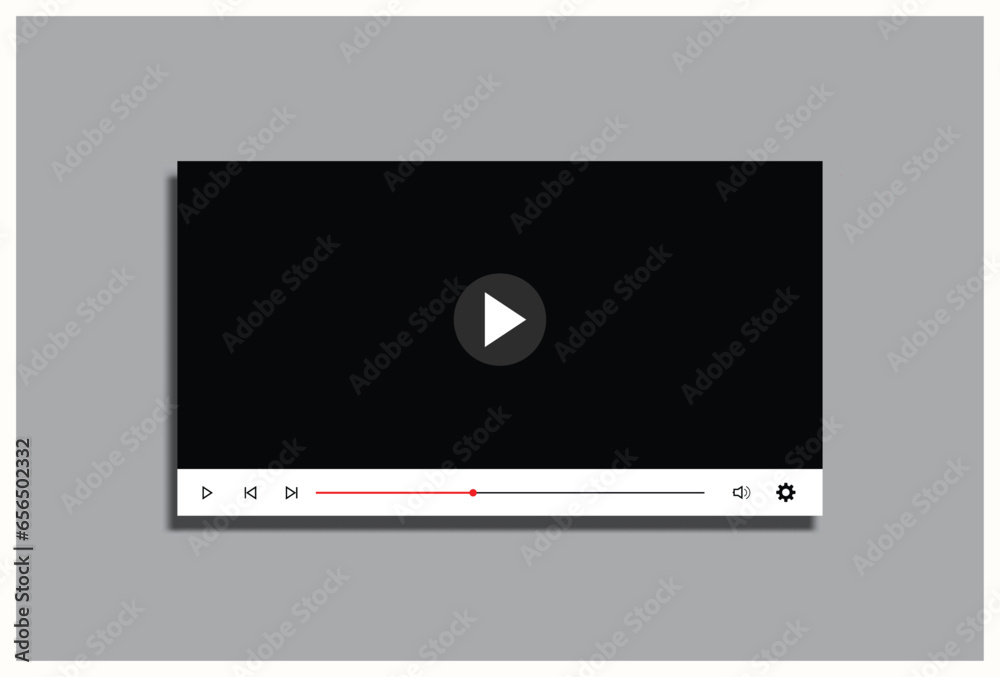 Modern video player design template for web and mobile apps flat style. Vector illustration Modern video player design template for web and mobile apps flat style. Vector illustration