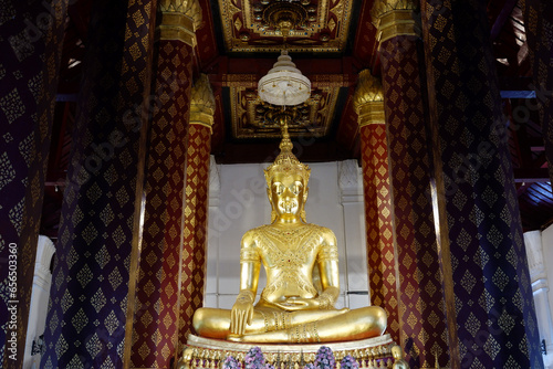 Buddha statue in a temple in northern Thailand.