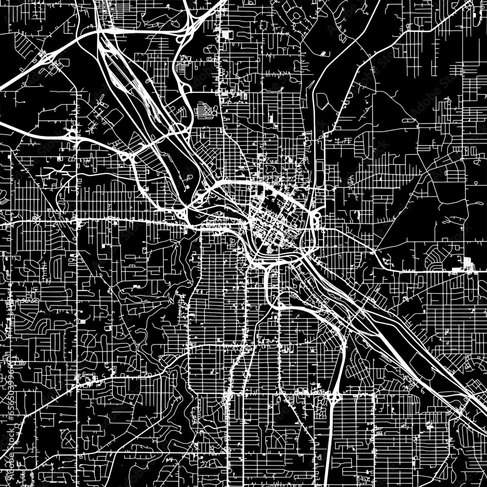 1:1 square aspect ratio vector road map of the city of Youngstown Ohia ...