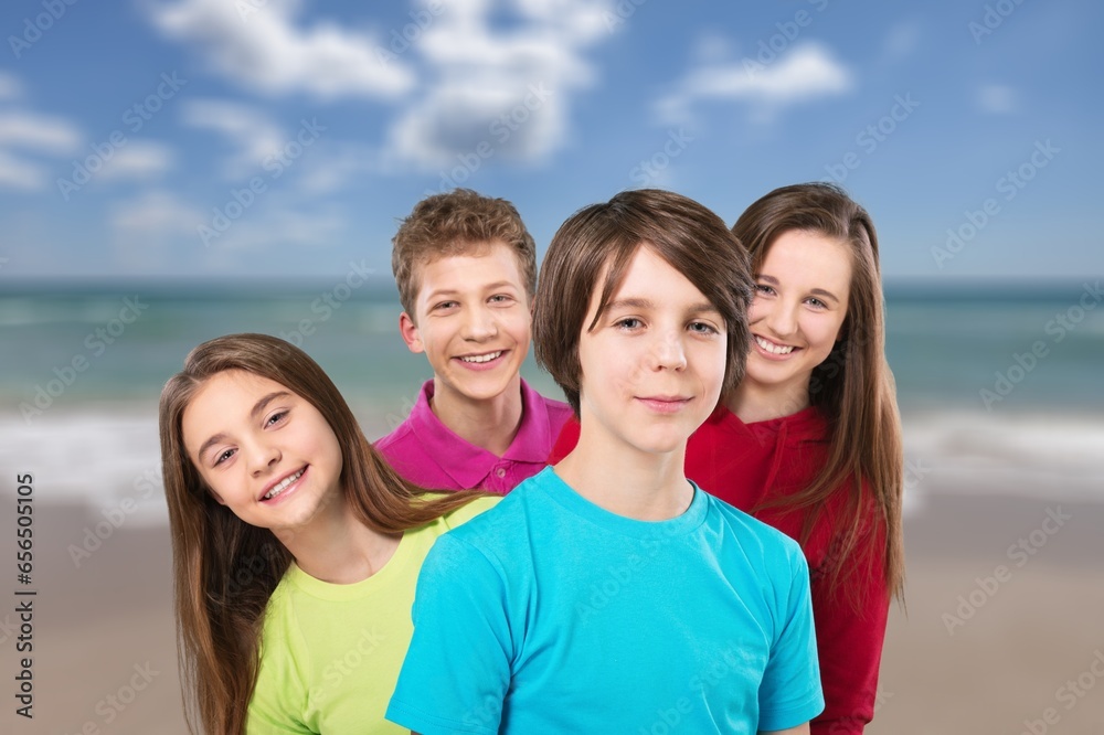 Happy young friends have fun at vacation trip. Happy young friends have fun at vacation trip.